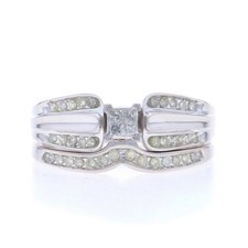 Or Blanc Diamant Bague de