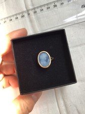 bague camée bleu, or 18 carats 4,1g