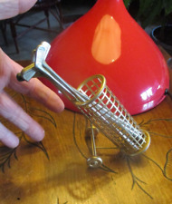 Ancien Pic Olives ou Escargots Chariot de Golfeur Joueur de Golf Métal Club Inox