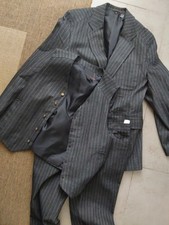 Costume Rayé Vintage 3 Pièces Homme Zara - Pantalon 38 - Veste XL - Gilet L