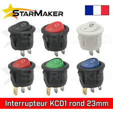 KCD1 Interrupteur à bascule rond 23 mm - 230V 12V 6A - 3 pins ON-OFF voyant LED