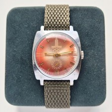 MONTRE-BRACELET VINTAGE POBEDA 1980 ZIM SOVIET RUSSIA URSS PROPAGANDE CHROMÉE