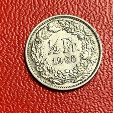 #5528 - SUISSE 1/2 Franc 1968