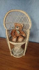 FAUTEUIL OSIER "EMMANUELLE"(pour poupée ou peluche)-43CM HX27CM LX19CM P-RARE-
