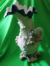 VASE en porcelaine blanche décor Cygne Haut 22 cm