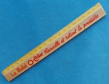 Ancienne règle en bois publicitaire  Le Balai O'CEDAR  Double décimètre