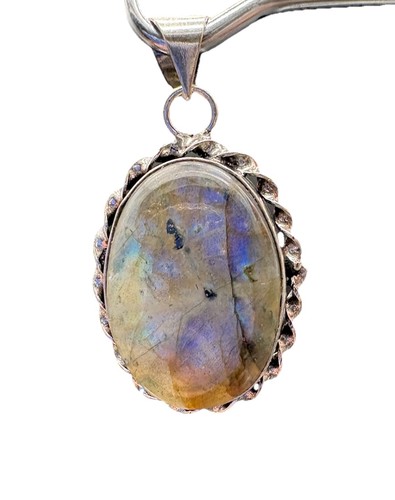 Silver plated labradorite - silver,