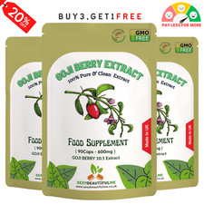 Goji Baie Extrait 6000mg Végétalien Capsules Véritable Naturel Supplément