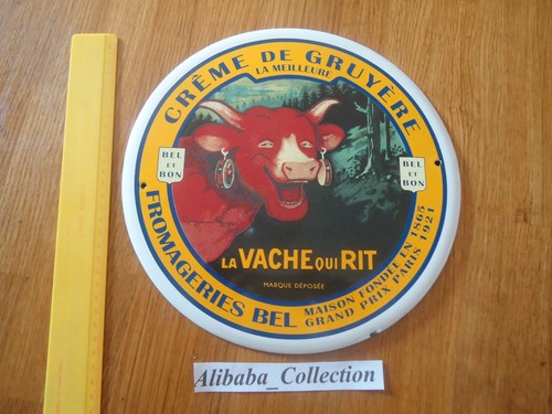 Plaque émaillée vache qui - émaillée,