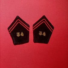 PAIRE D'ÉCUSSONS DE COL / 34° RG / 34° RÉGIMENT DE GENIE 