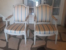 paire des fauteuils epoque louis xvi xviii 18eme siecle estampille a la reine