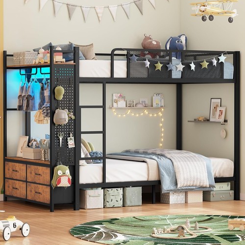 Metal bunk bed twin - bed,
