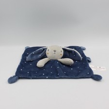 Doudou plat lapin bleu