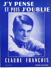 CLAUDE FRANCOIS partition J'Y PENSE ET PUIS J'OUBLIE