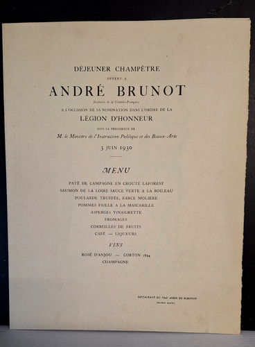 Comédie française menu - comédie,