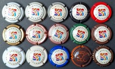 Lot lettre V - VIGNERONS EN CHAMPAGNE / 15 CAPSULES PLAQUES DE MUSELET CHAMPAGNE