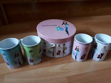 Idée cadeau de NOEL : coffret 4 tasses mug Shopping Fashion Girl comme neuf !!!