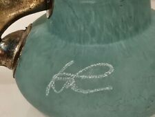 Vase Modernisme pâte de verre esprit Art Nouveau.  Vintage, mariage Verre/Métal 