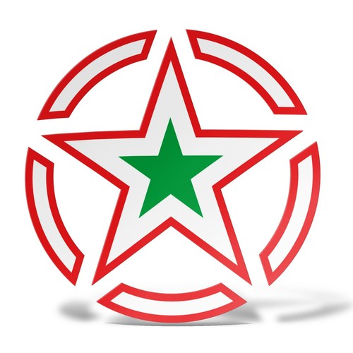 Autocollant étoile militaire - autocollant,