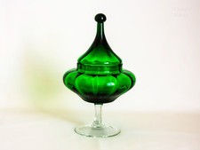 Bonbonnière Empoli Bon Bon avec couvercle tente cirque vert italien vintage apothicaire