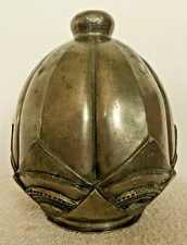 Vase boule signé RENE sitoleux ART DECO étain 17 cm d'inspiration Africaine