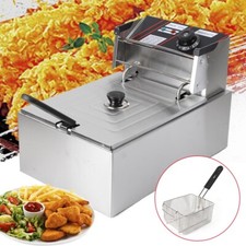 2.5KW argent Friteuse électrique Professionnelle Commercial Acier Inox 5.5L