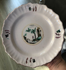 Ancienne Assiette Faïence Est Varages ? XVIII XIXème médaillon personnage