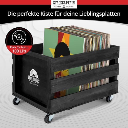 Rangement vinyles caisse - 3x,