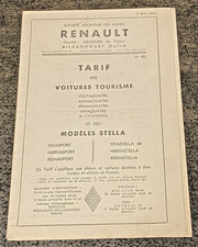 Tarif de vente RENAULT