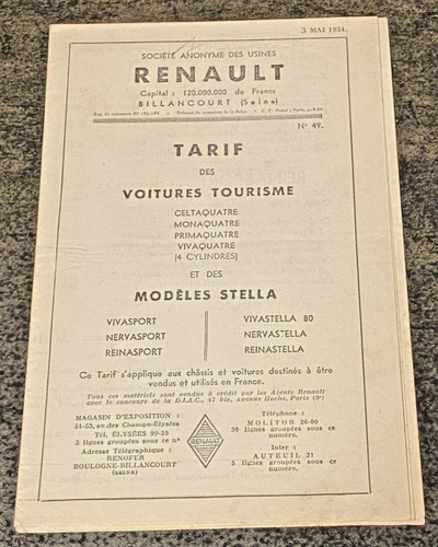 Tarif vente renault - de,