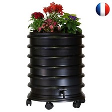 Lombricomposteur WormBox 4 Plateaux Noir avec jardinière, 72L