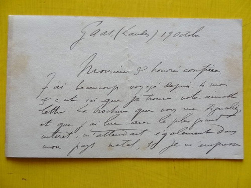 Lettre autographe signée - , de