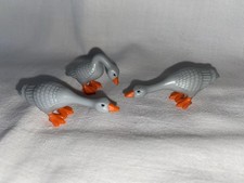 Playmobil Lot De 3 Oies Grises Oiseaux Basse-cour Ferme Animaux