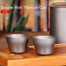 99 8 % tasse à vin double paroi en titane légère et résistante à la corrosi