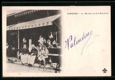 CPA Limoges, Un étal, rue de