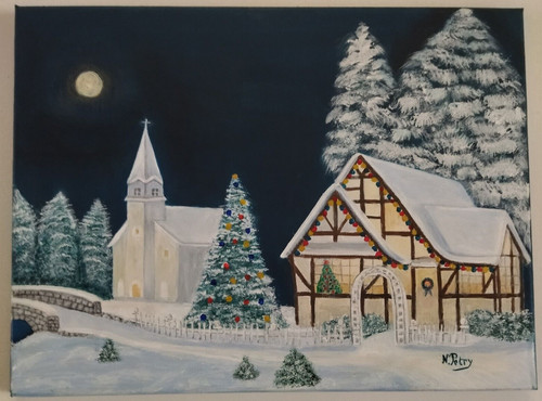 Paysage neige tableau - paysage,