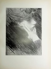 Paul-César HELLEU : Couturière, étude de main, GRAVURE, 1913