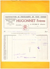 PUBLY (39) USINE de JOUETS en bois & de PORTE-HABITS "HUGONNET Freres" en 1937