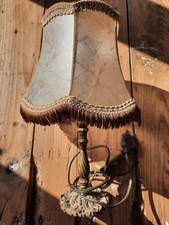 Lampe Ancienne Bronze ? Laiton ? Avec Abat Jour En Peau ? A Identifier