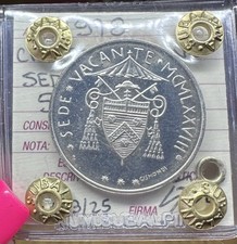CITÉ DU VATICAN 500 LIRE SÉDE VACANTE 1978 ARGENT Scellée FDC SUBALPINA