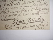 Autographe Stan GOLESTAN Alfred Cortot George Enescu Enesco Compositeur Roumain