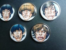 pins set THE ROLLING STONES 5 pin's celebrity badge metal pinback mick jagger