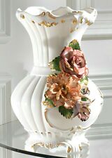 Vase En Porcelaine Italienne Capodimonte Vintage Portafleurs Vases Décoratifs