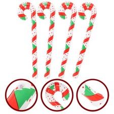  4 Pcs Deco Sucre D'orge Candy Cane Gonflable Accessoire Canne Bonbons Noël