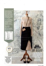 patron femme 02 2022  jupe bicolore M. et T.  36 à 48 (ou 4 patrons 10 E)