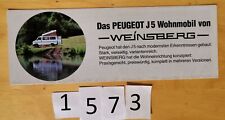 WEINSBERG PEUGEOT J5 CAMPING CAR Prospectus 8 pages Allemand 198?