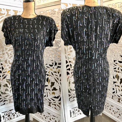 1980s vintage sequin black - 1980s,