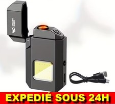 Mini Torche LED Poche USB Ultra Lumineuse Rechargeable Camping Urgence Briquet