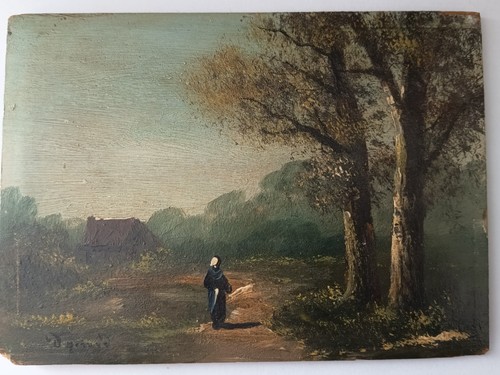 Huile sur panneau ancienne - huile,