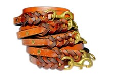 Laisse pour chien tressée en cuir, marron résistant 6 pieds x 3/4 " paquet en...
